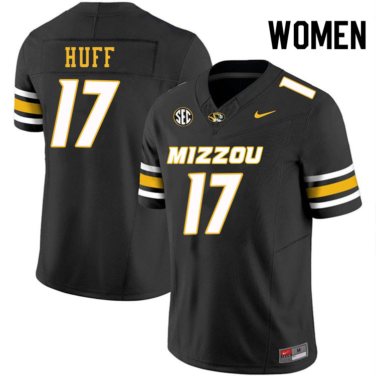 Women #17 Brian Huff Missouri Tigers College Football Jerseys Stitched-Black